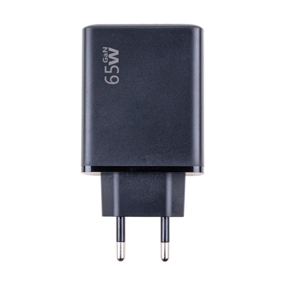 СЗУ USB/Type-C GaN (65W, QC3.0, PD, 2 порта) Черный
