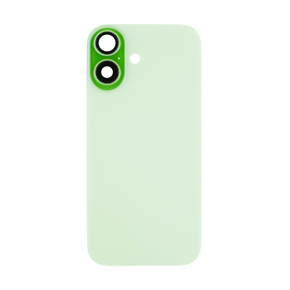 Задняя крышка для iPhone 17 в сборе со стеклом камеры Зеленый (стекло, логотип) - Премиум